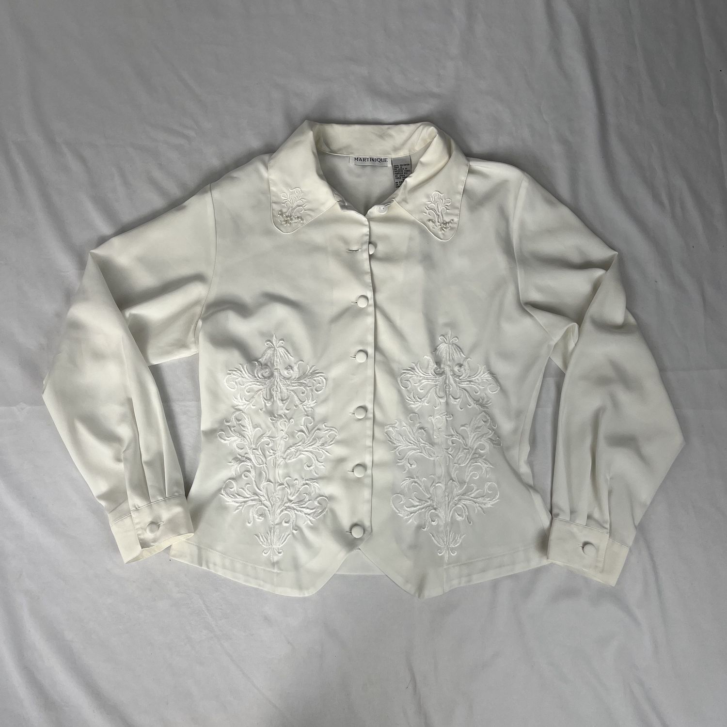 White Lace Collared Top