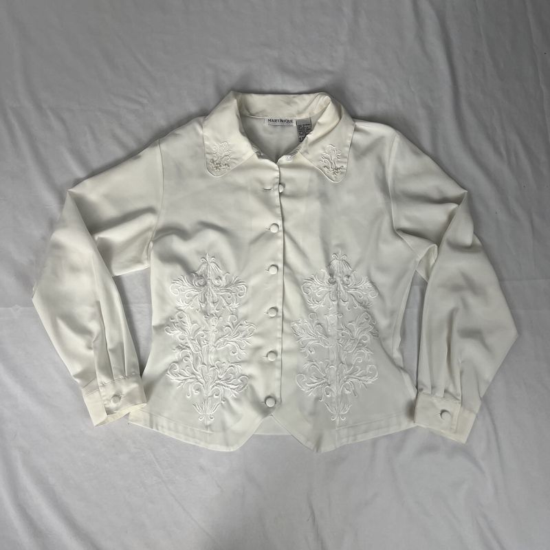 White Lace Collared Top
