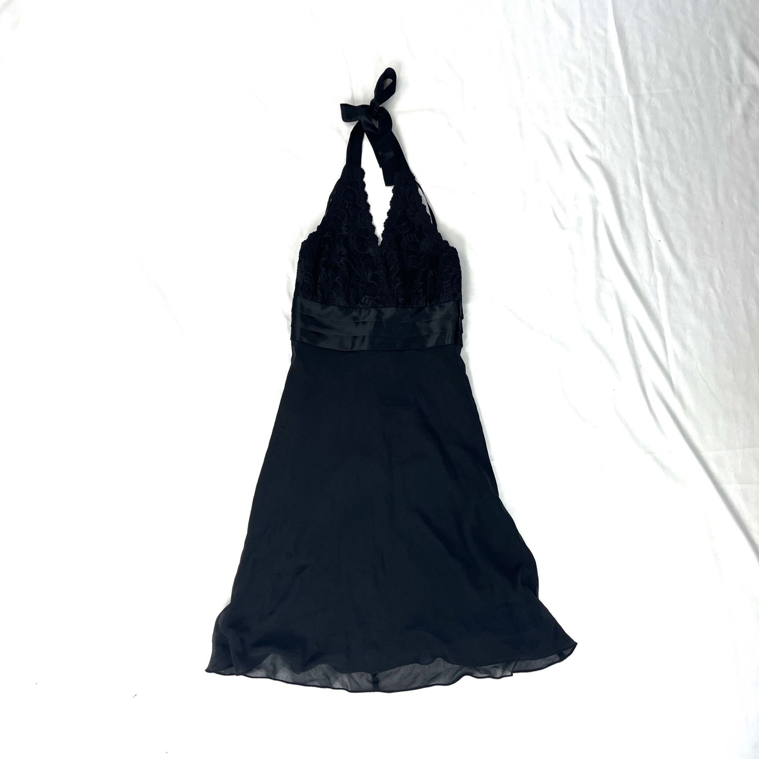 Lace Halter Black Dress
