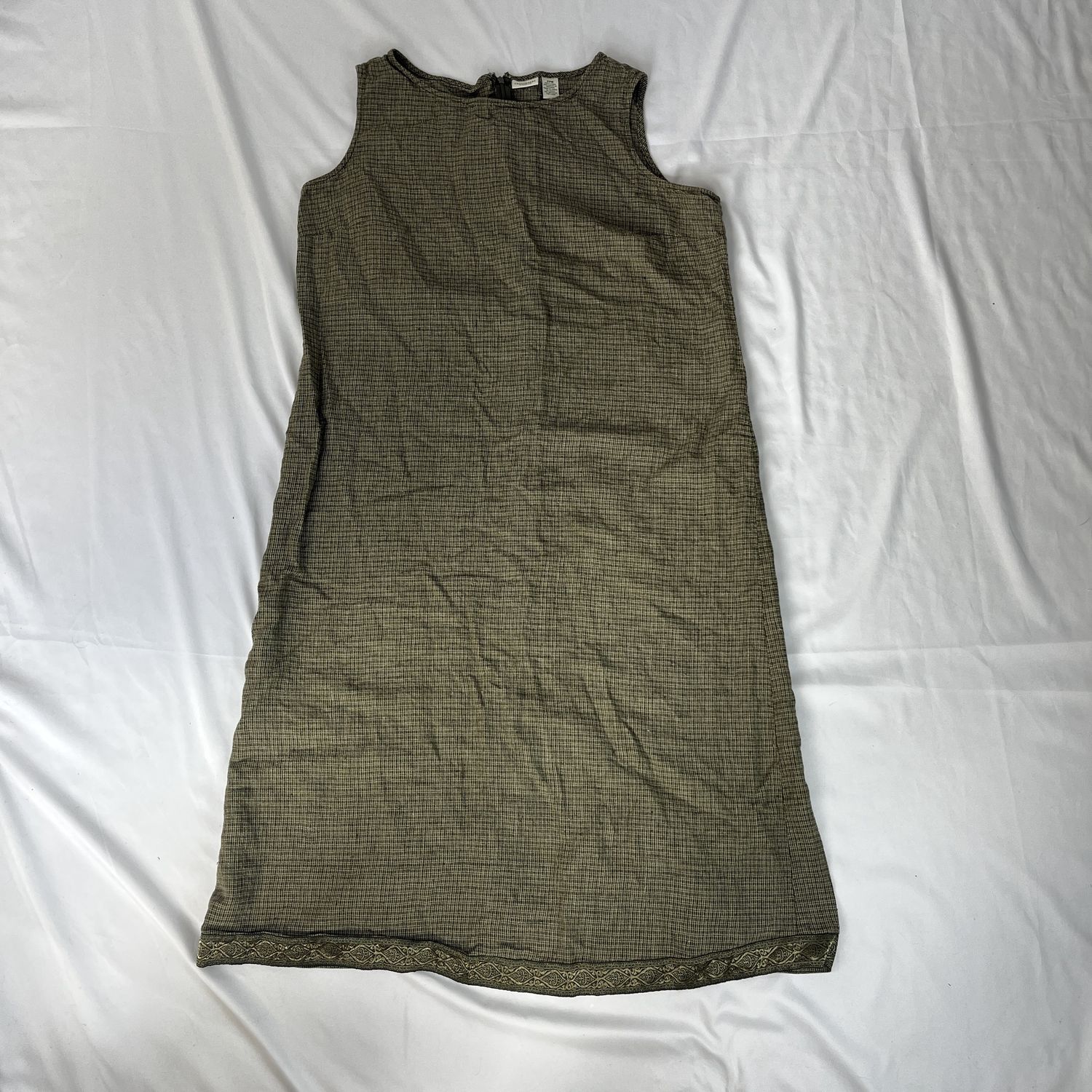 Green Micro Plaid Maxi Dress