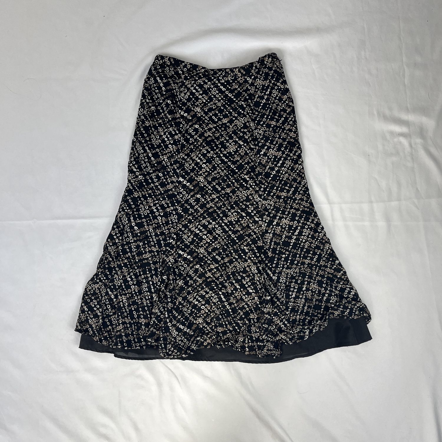Black Circle Grid Skirt