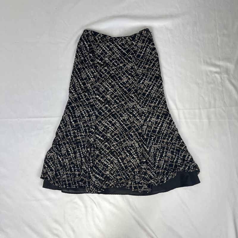 Black Circle Grid Skirt