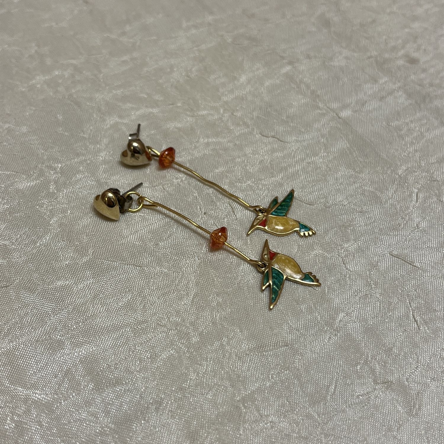 Gold Hummingbird Earrings