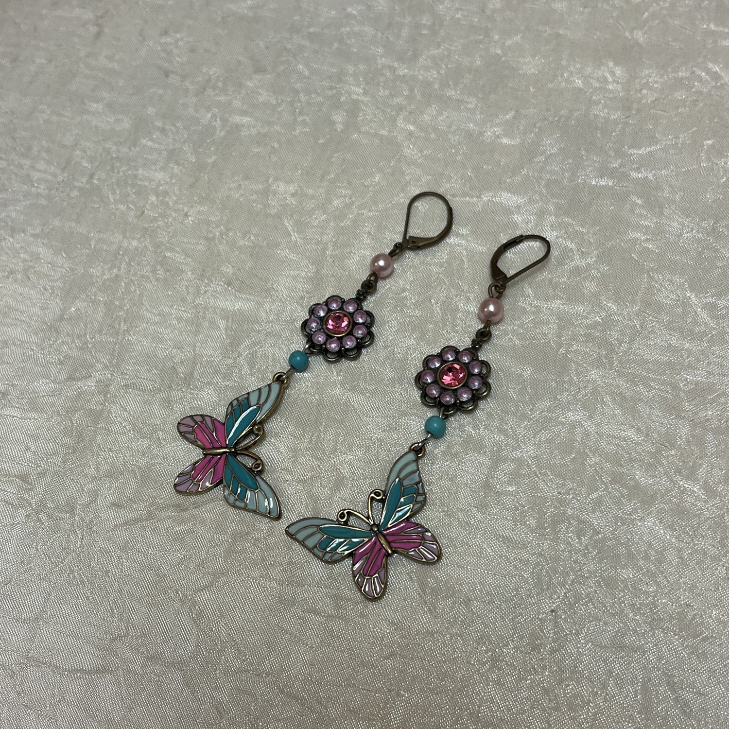 Pink Butterfly Earrings