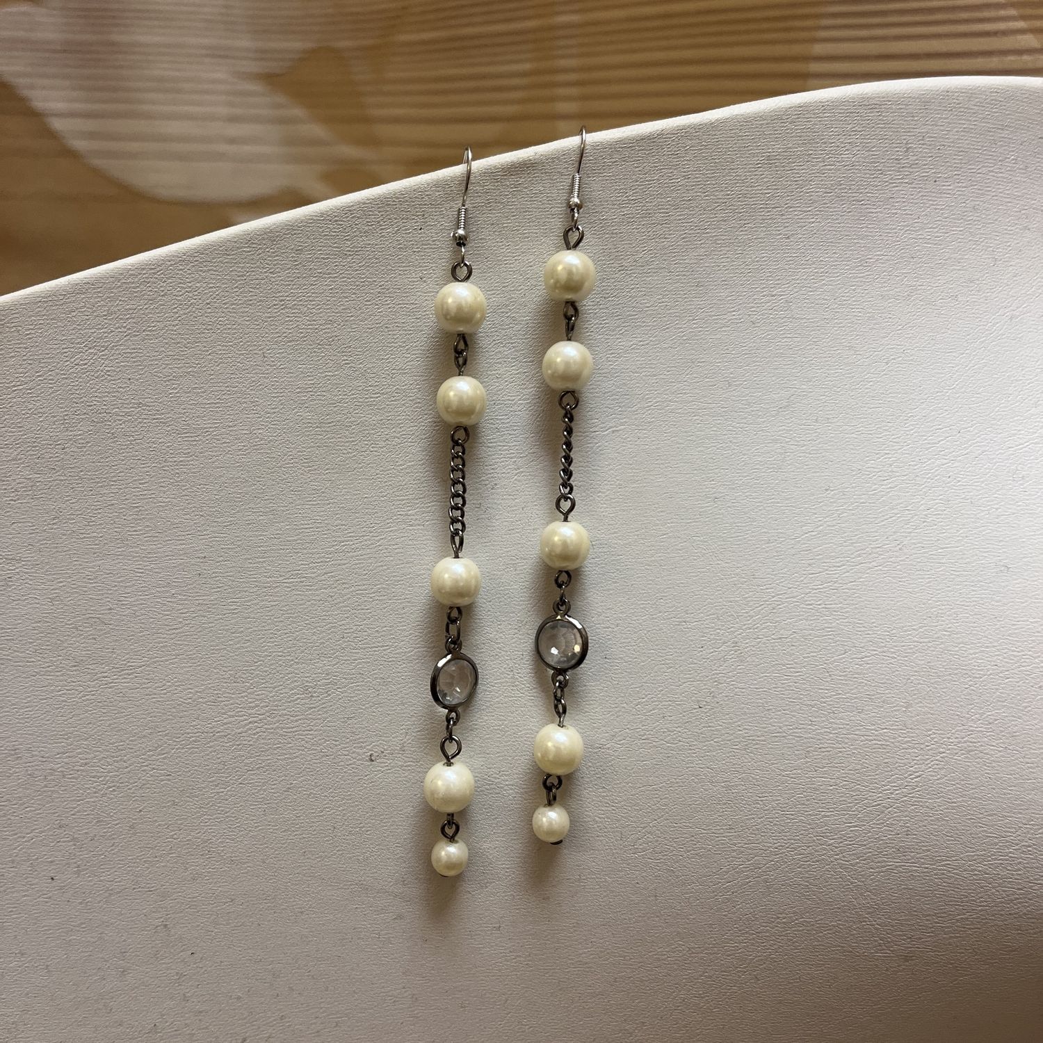 Dangly Pearl Silver Earrings