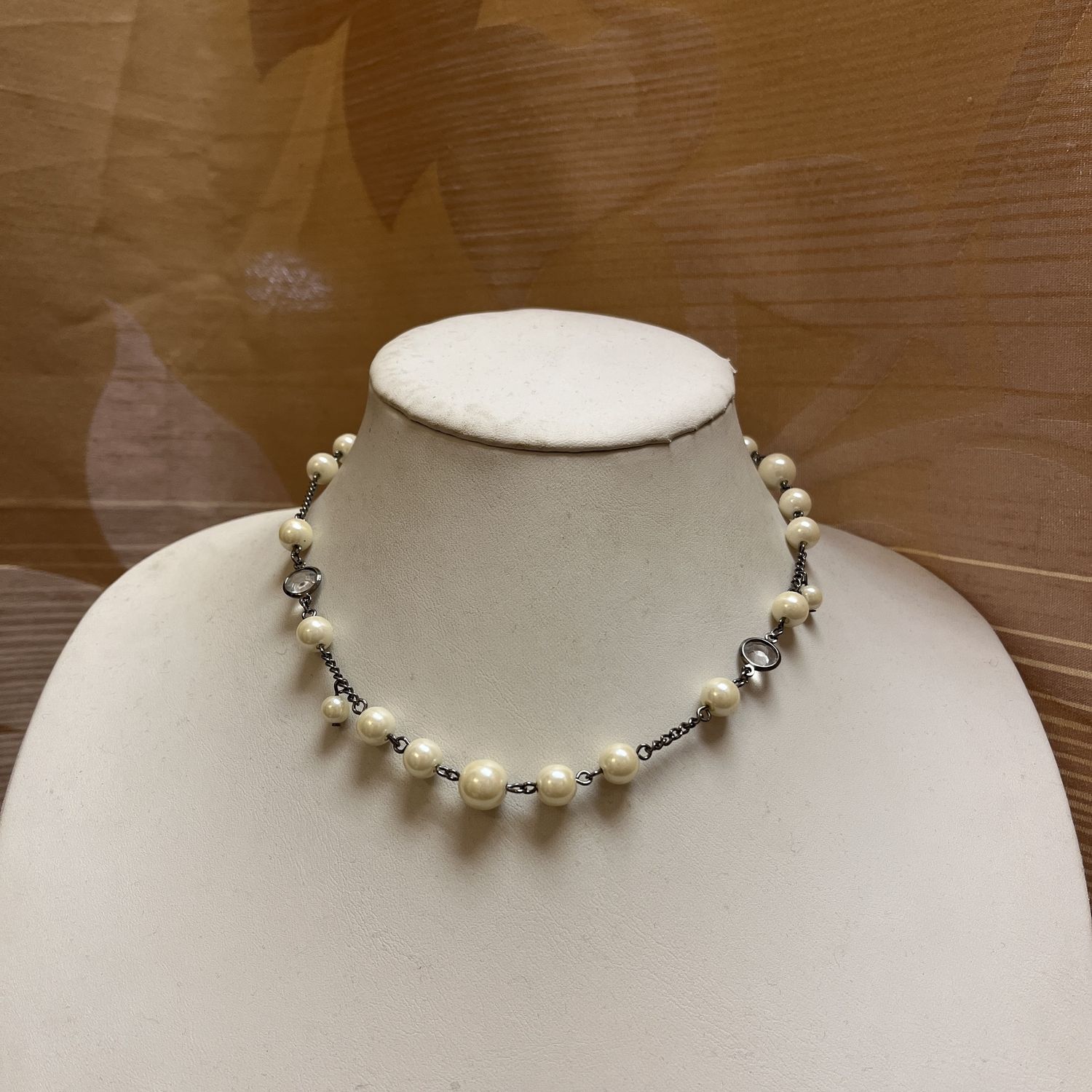 Silver and Pearl Droplet Necklace