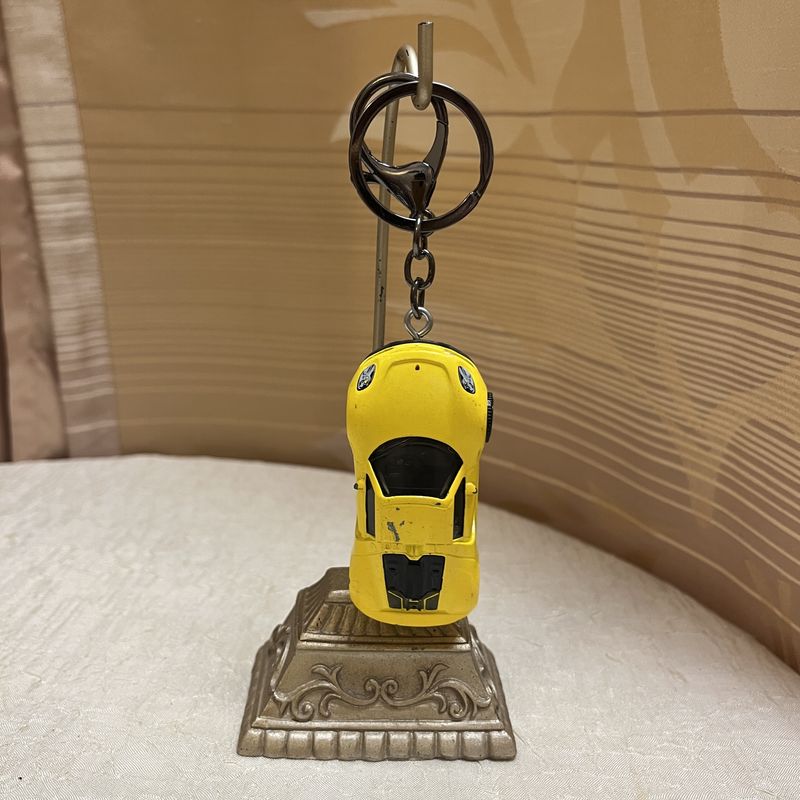 Yellow Porsche Keychain