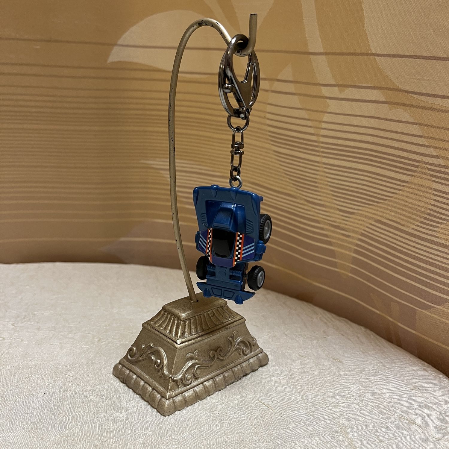 Blue Race Car Keychain