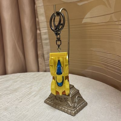 Yellow + Blue Race Car Keychain