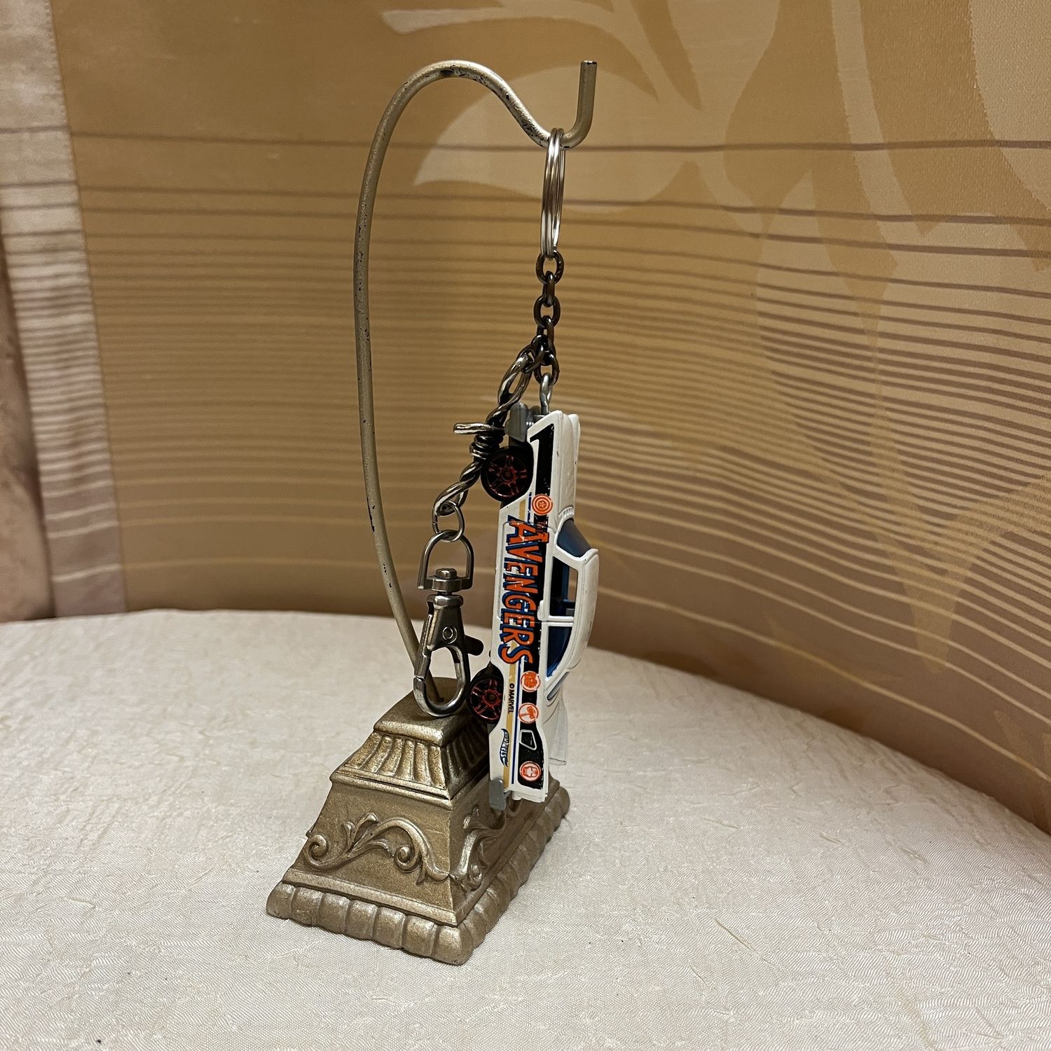 White Avengers Car Keychain