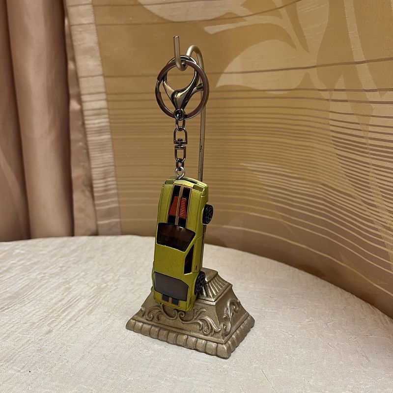 Striped Olive Car Keychain