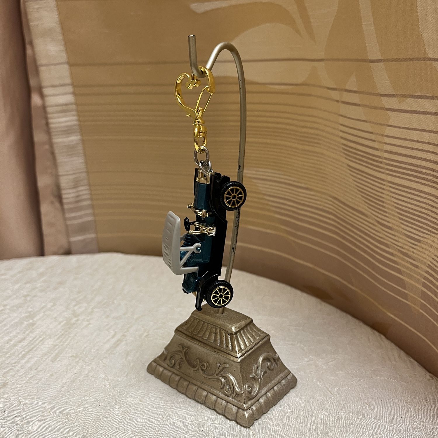 Teal + Gold Old School Buggy Keychain