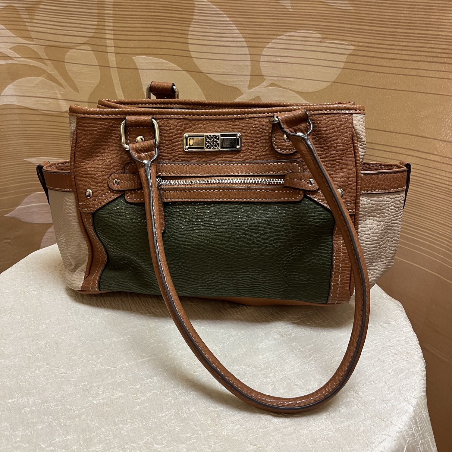 Multicolored Pleather Shoulder Bag
