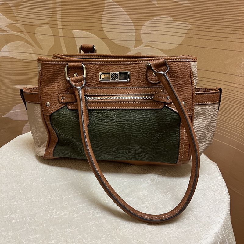 Multicolored Pleather Shoulder Bag