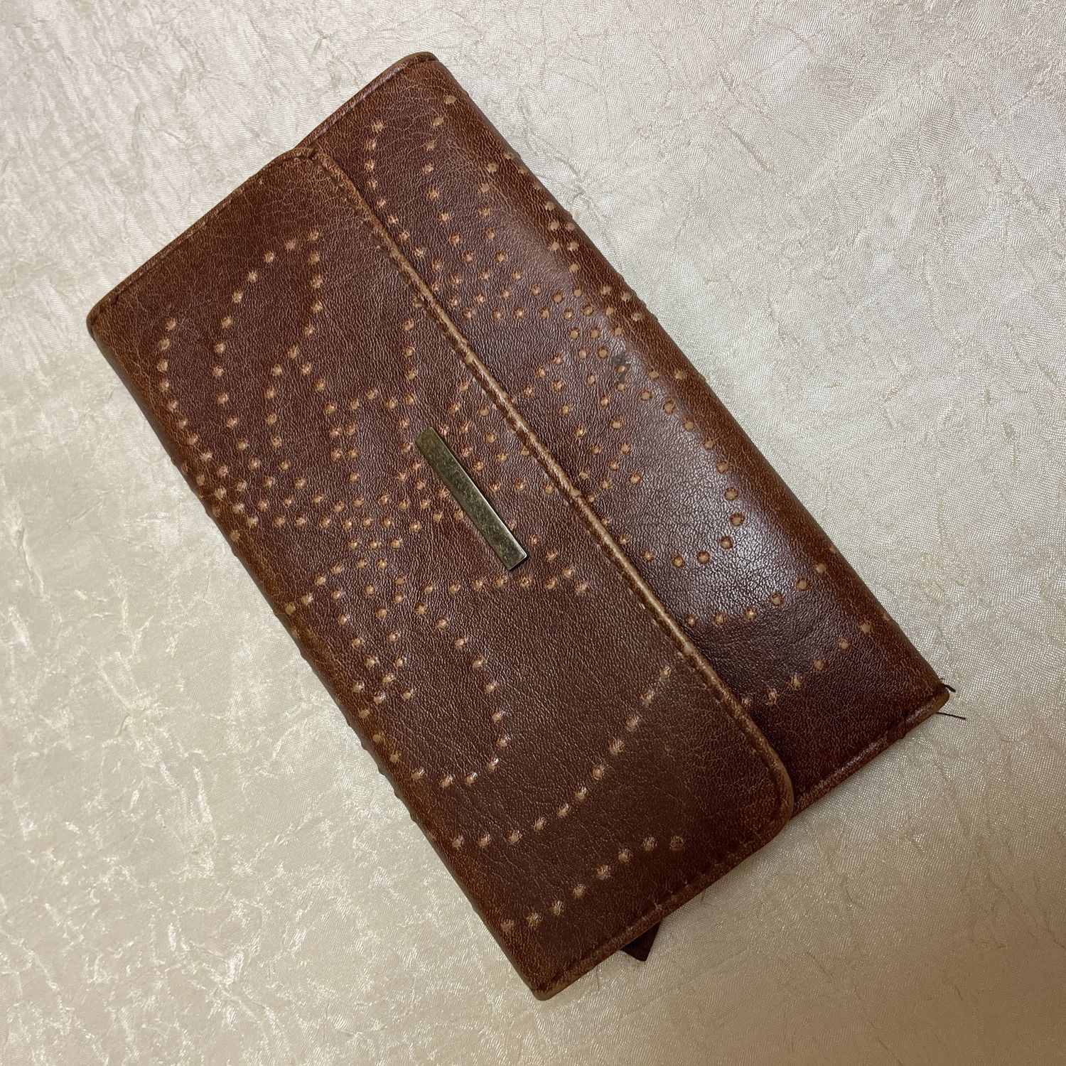 Brown Floral Leather Wallet