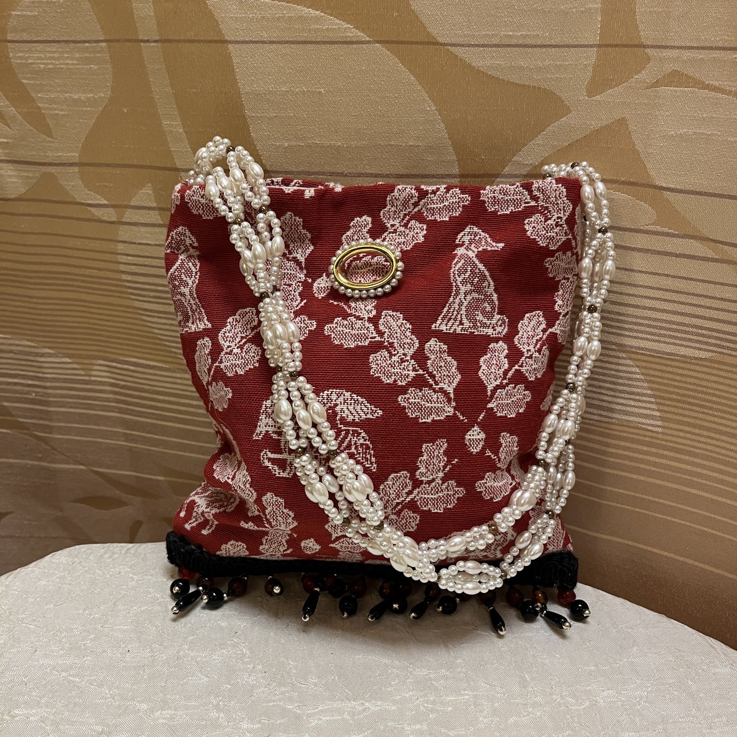 Red Beaded Bag