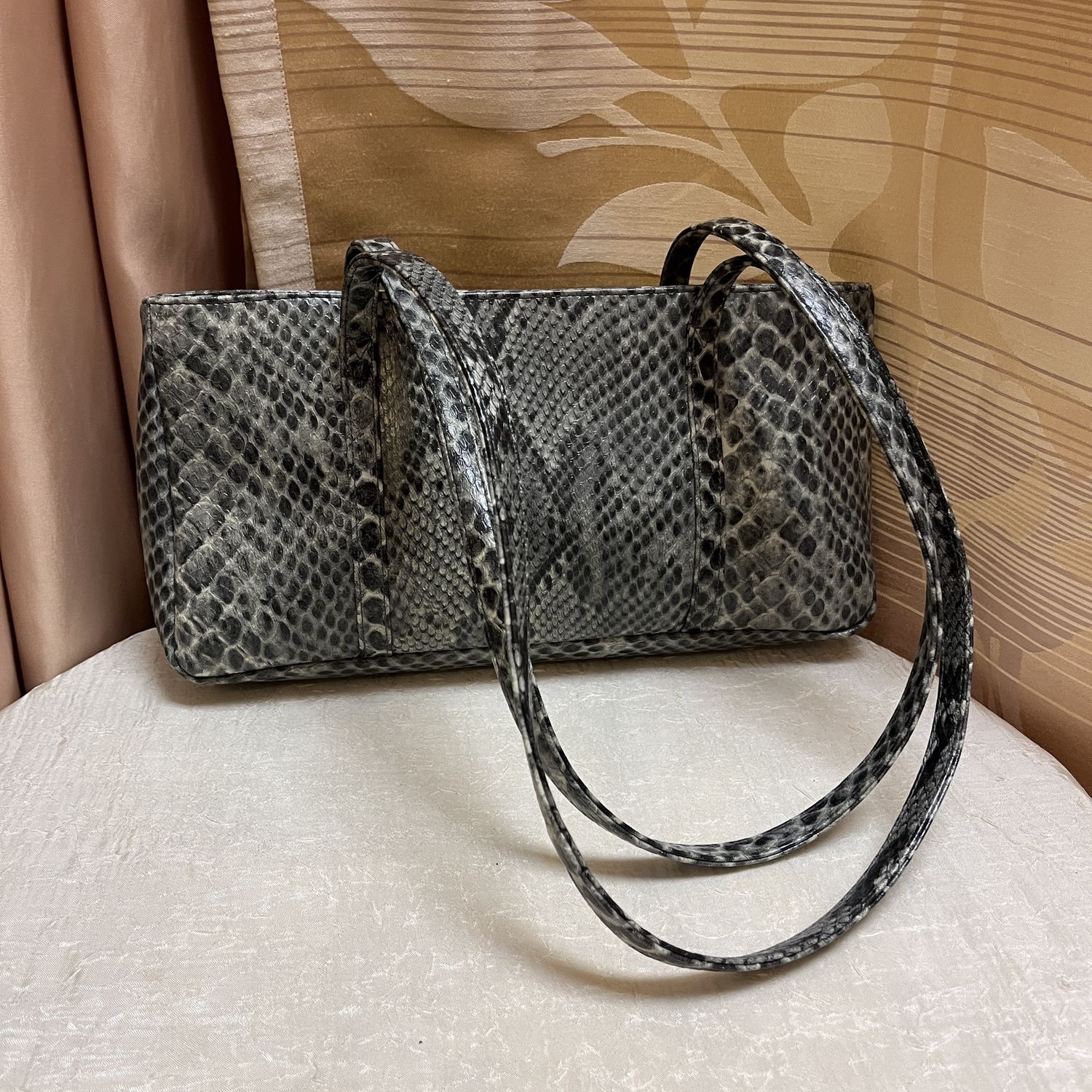 Green + Grey Snakeskin Bag