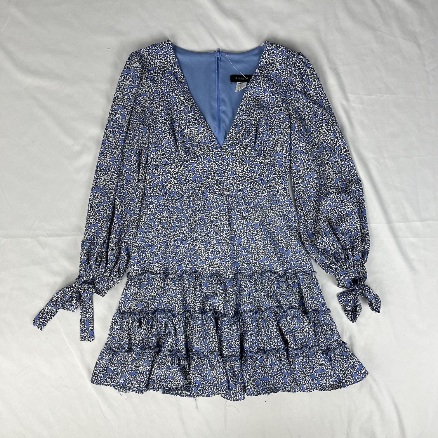 Blue Floral Tiered Dress