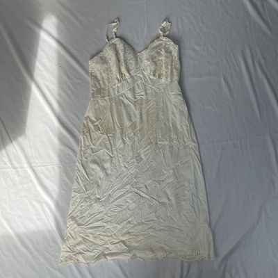 White Embroidered Translucent Dress