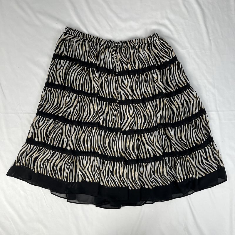 Tiered Zebra Maxi Skirt