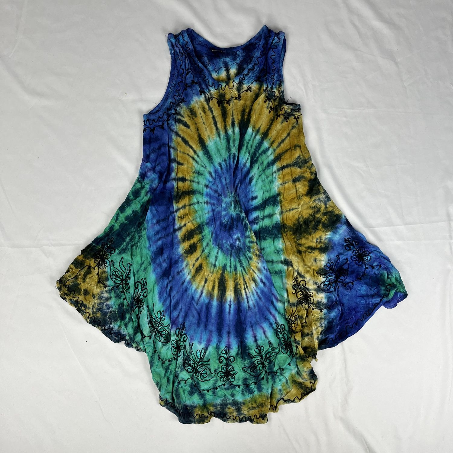 Tie-dye Embroidered Dress