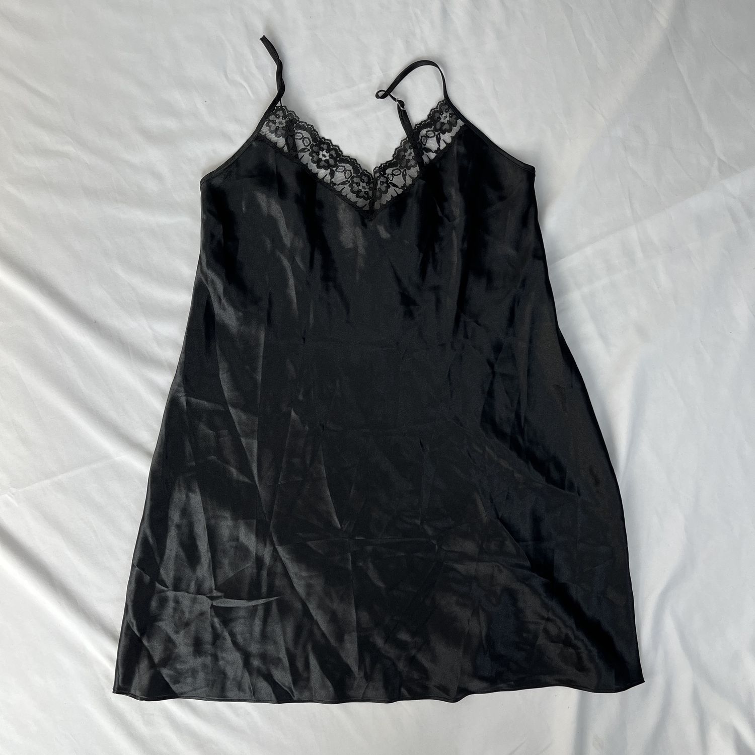 lacey black slip dress