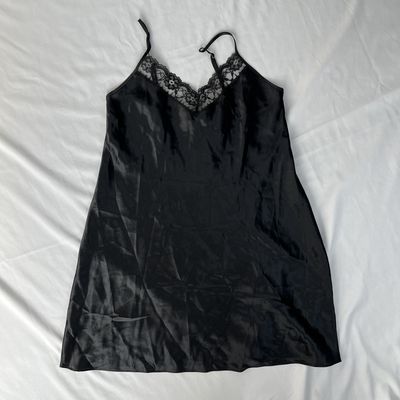 lacey black slip dress