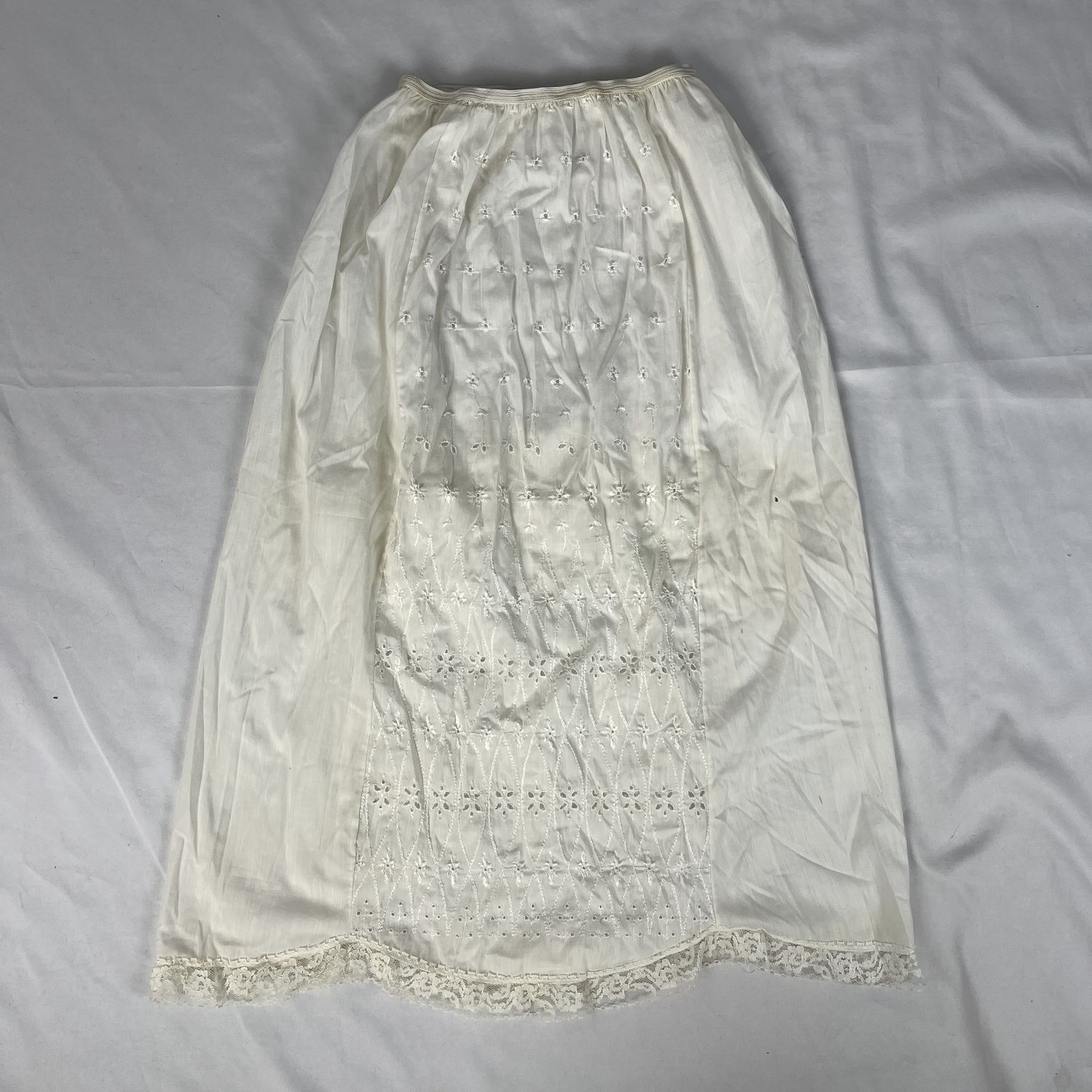 Embroidered White Slip Skirt