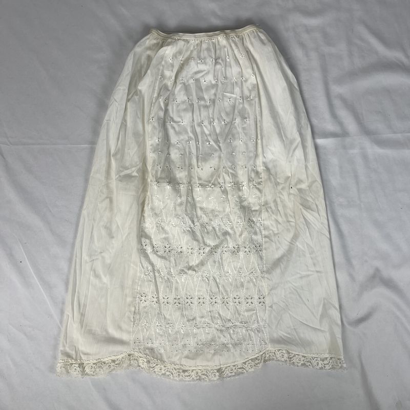 Embroidered White Slip Skirt