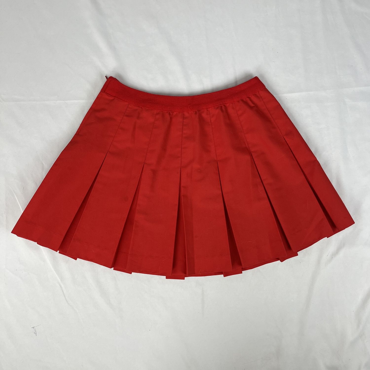 Red Pleated Circle Skirt