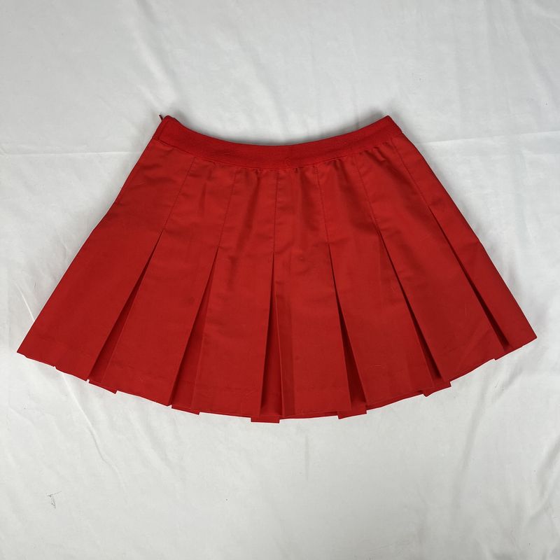 Red Pleated Circle Skirt