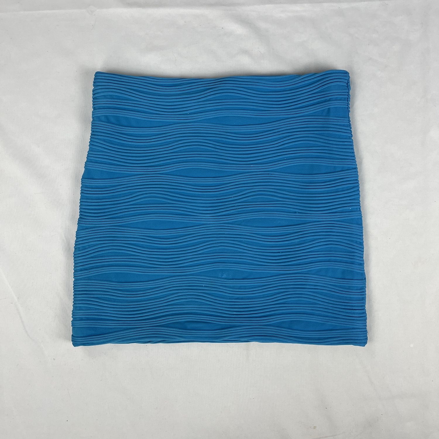 Blue Ribbed Mini Skirt