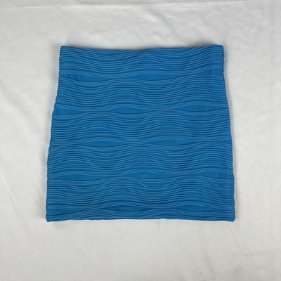 Blue Ribbed Mini Skirt