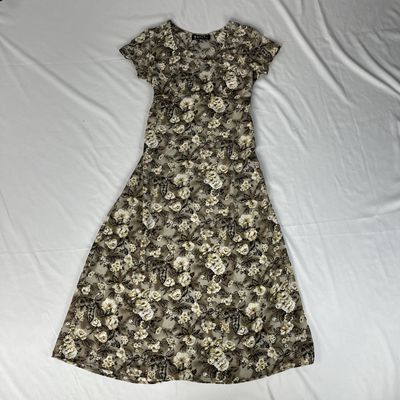 Tan Floral Maxi Dress