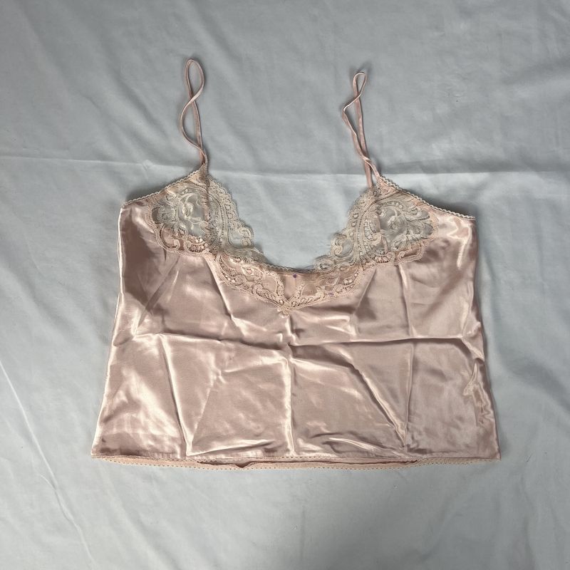Silk Pink Lace Top
