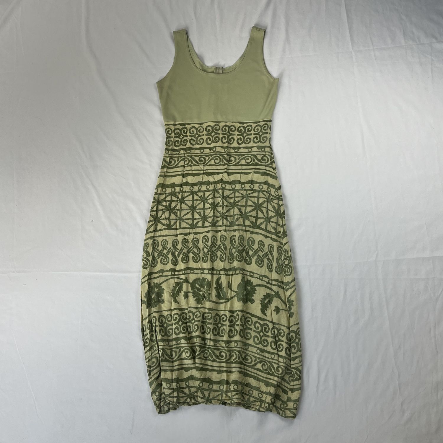 Green Geometric Maxi Dress