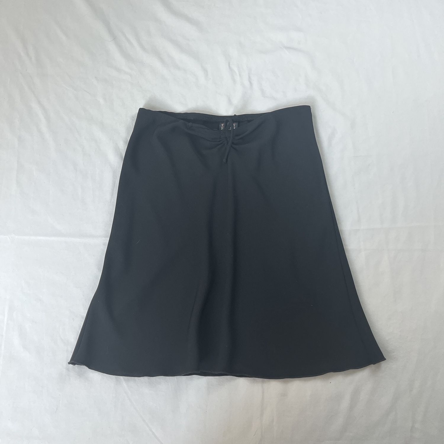 Tie Front Black Skirt