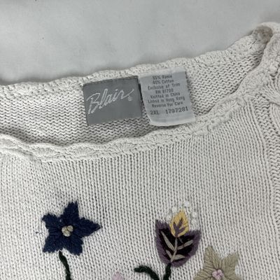 embroidered white sweater