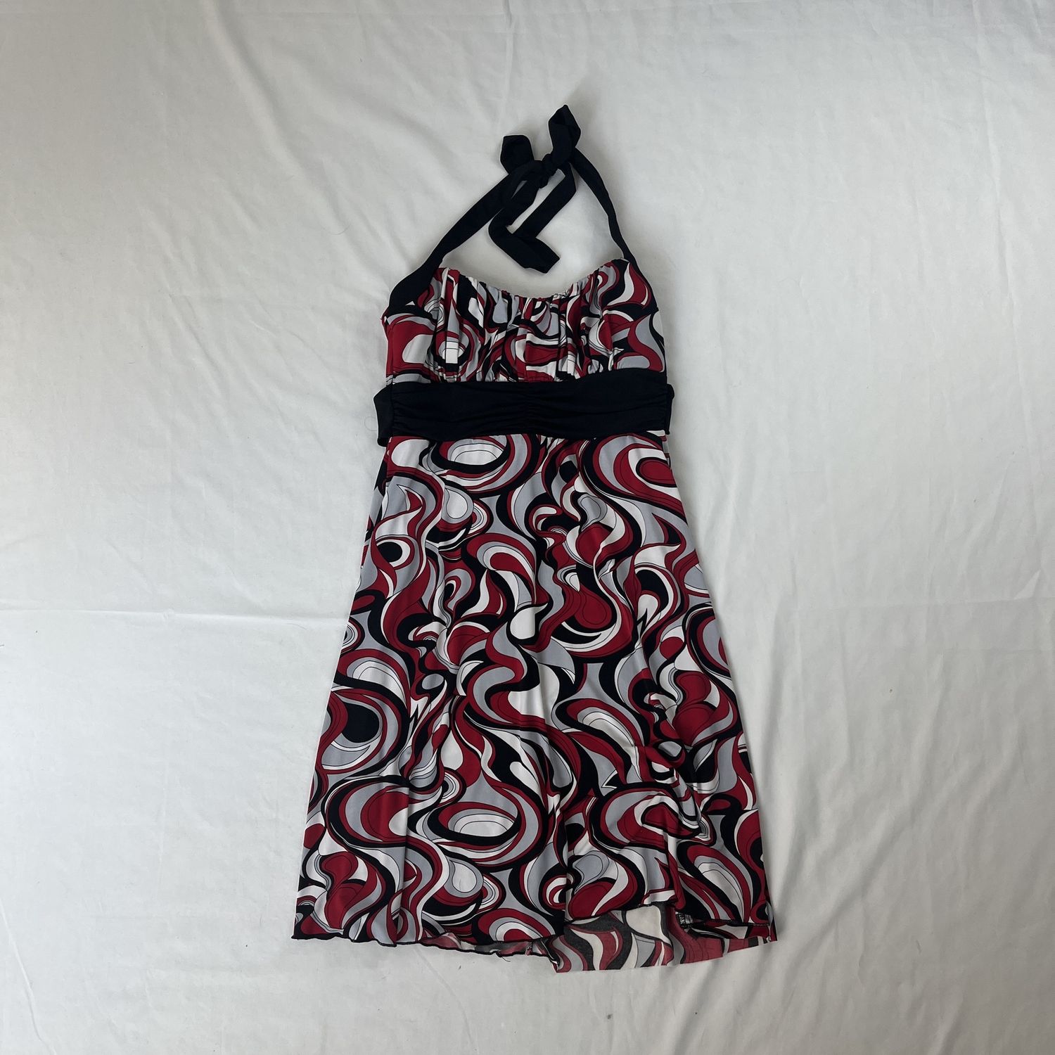 red + black halter dress