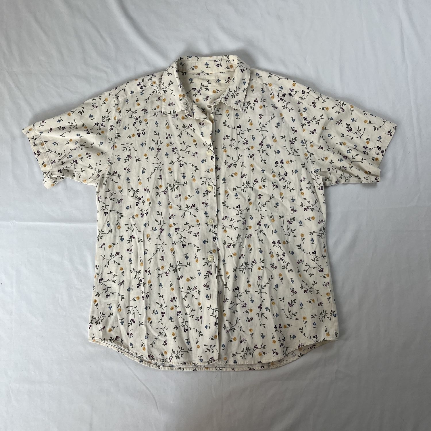 Tan Floral Button Up