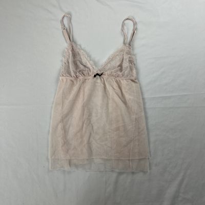 lacey pink spaghetti strap top