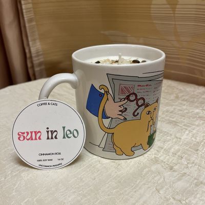 Coffee &amp; Cat Candle Mug