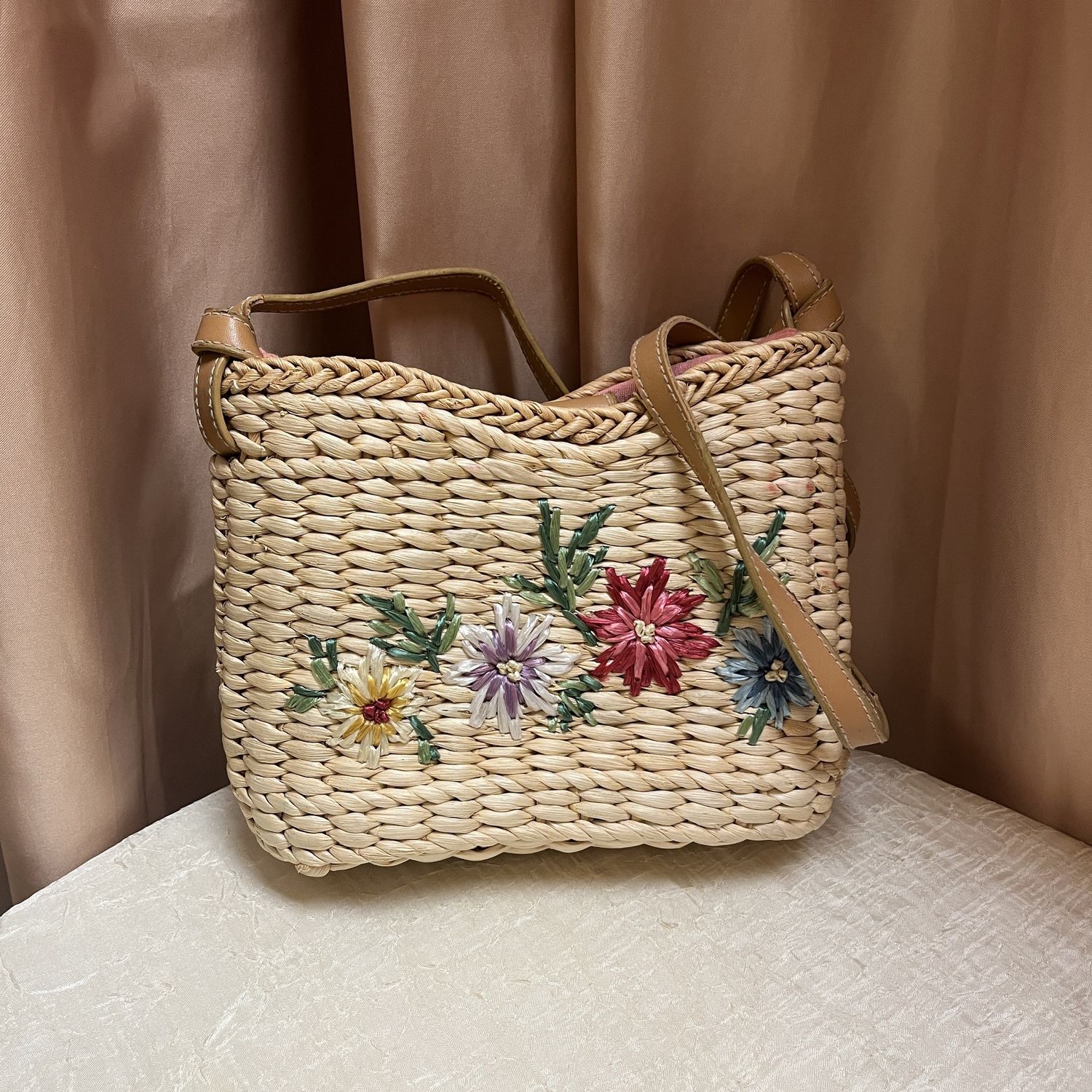 Embroidered Flower Bag