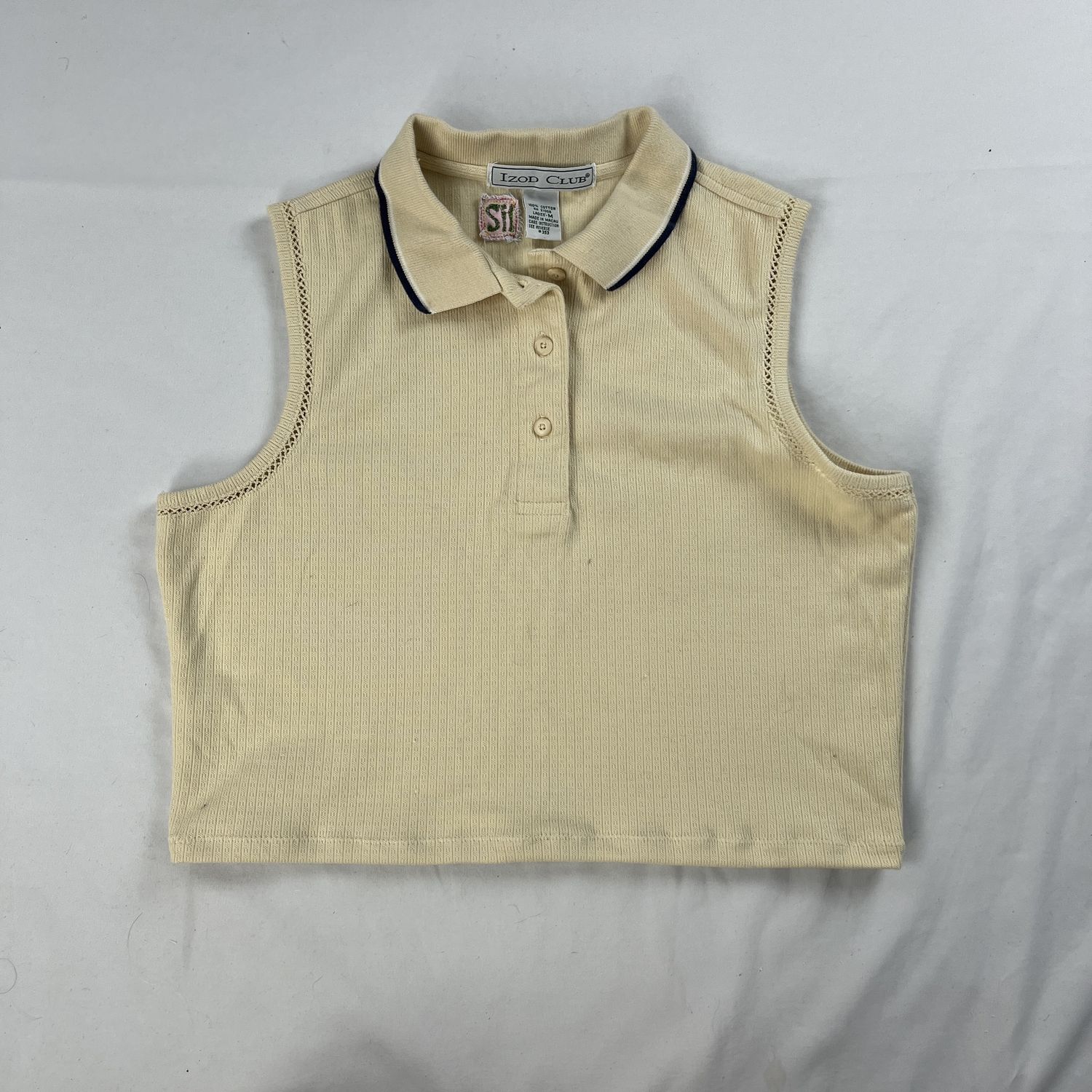 Yellow Knit Cropped Shirt
