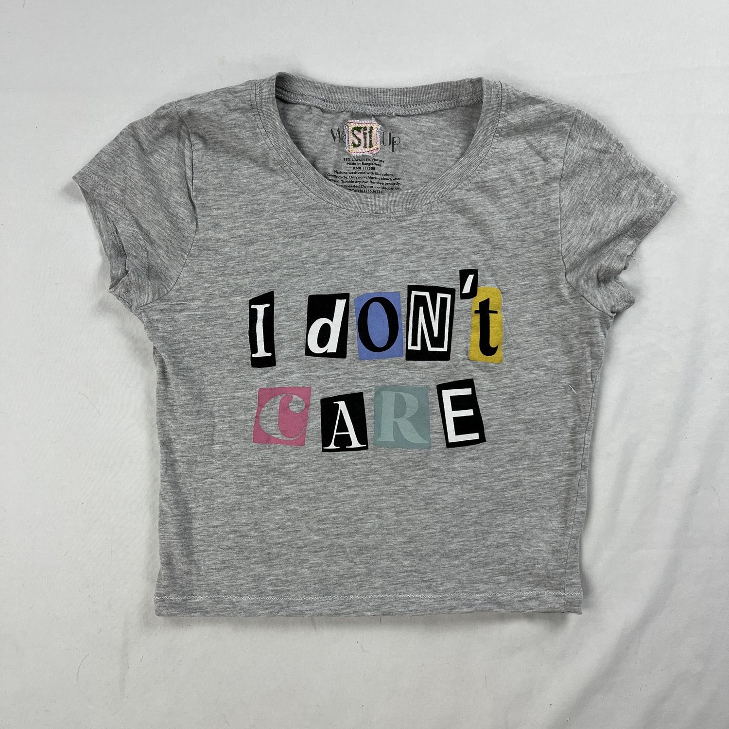 I DONT CARE Cropped Tee