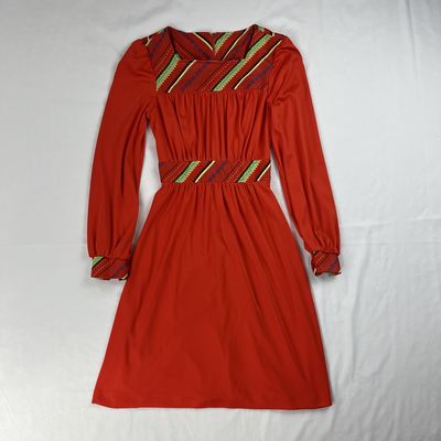 Square Neck Red Dress