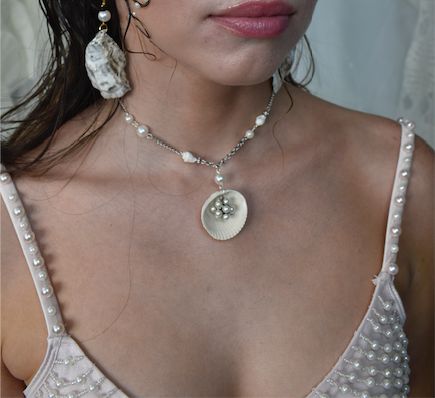 Pearl Cluster Oyster Necklace