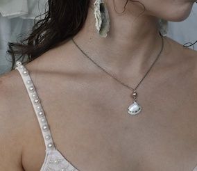 Pink Painted Shell Necklace