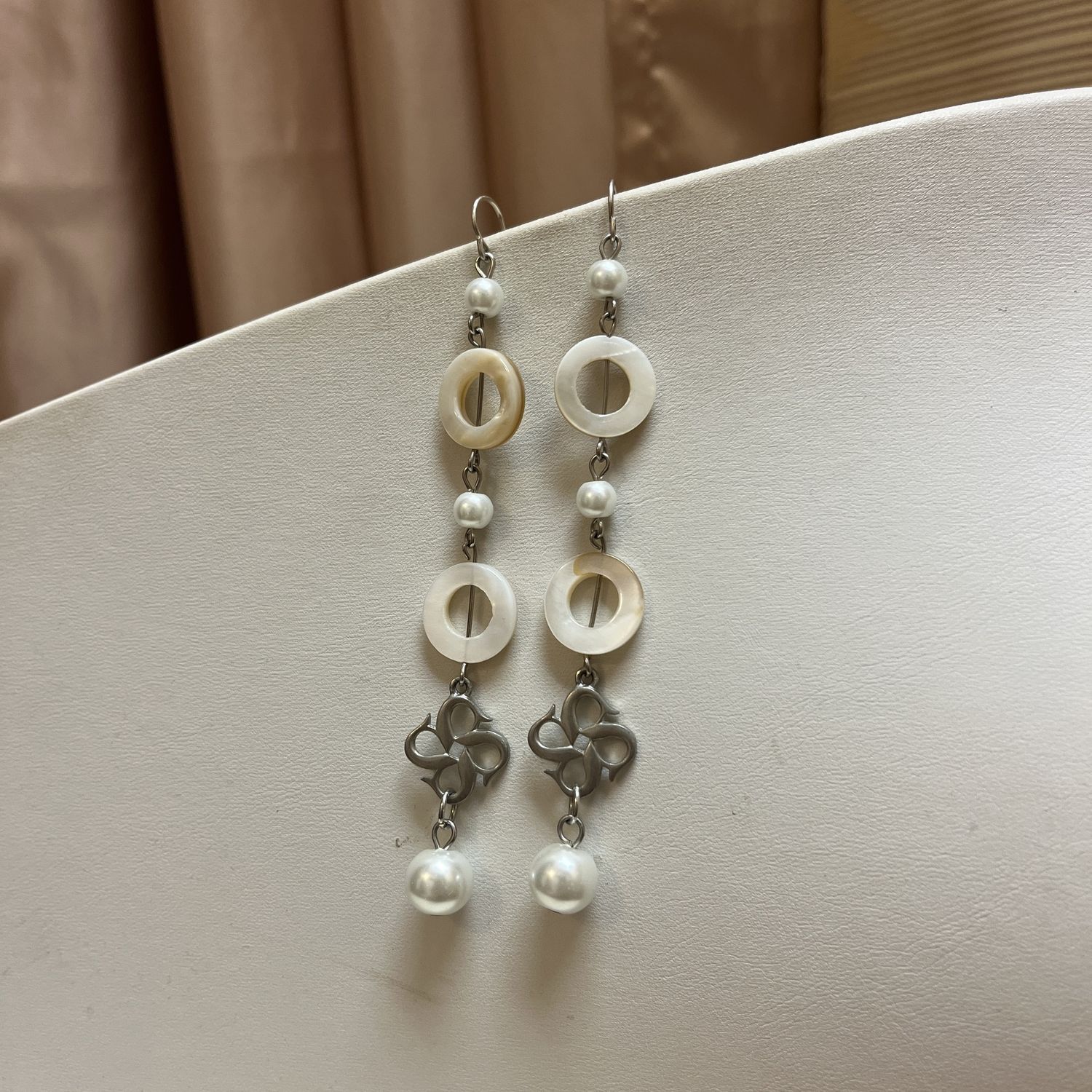 Long Silver Ring Earrings