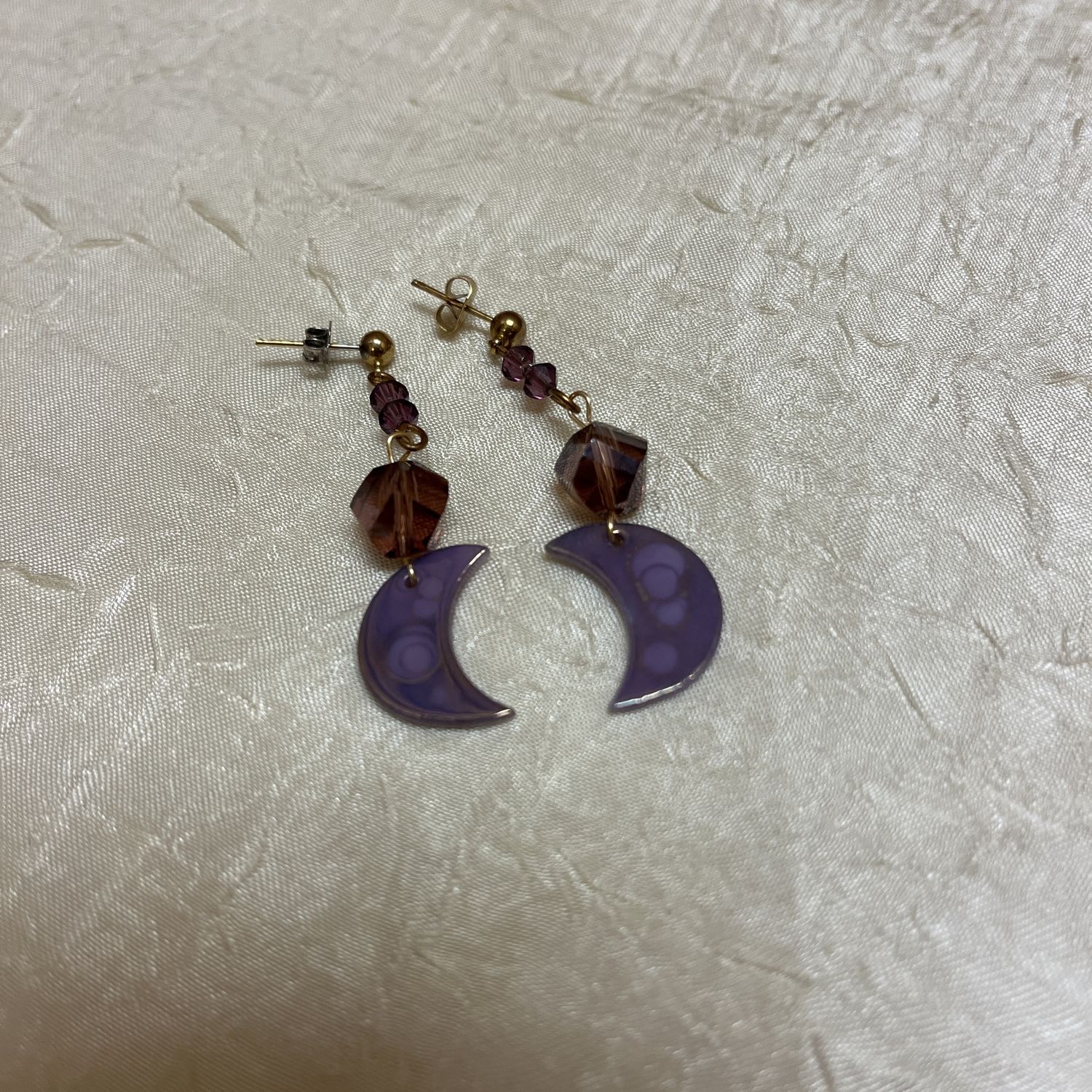 Purple Moon Earrings